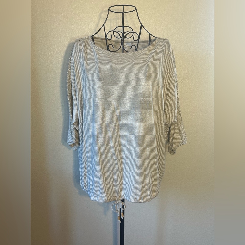 Preppy Striped Top With Lace on Sleeves